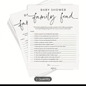 Baby Shower Family Feud Game - Black and White